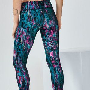 RARE FABLETICS SALAR POWERHOLD RAINDROP ART PRINT LEGGING GUC L